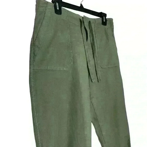 J. Crew cypress green Tie Waist relaxed casual comfy camp pants size Medium - Picture 4 of 16